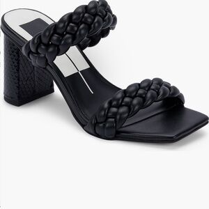 Dolce Vita “Paily” Black Braided Block Heel Sandals